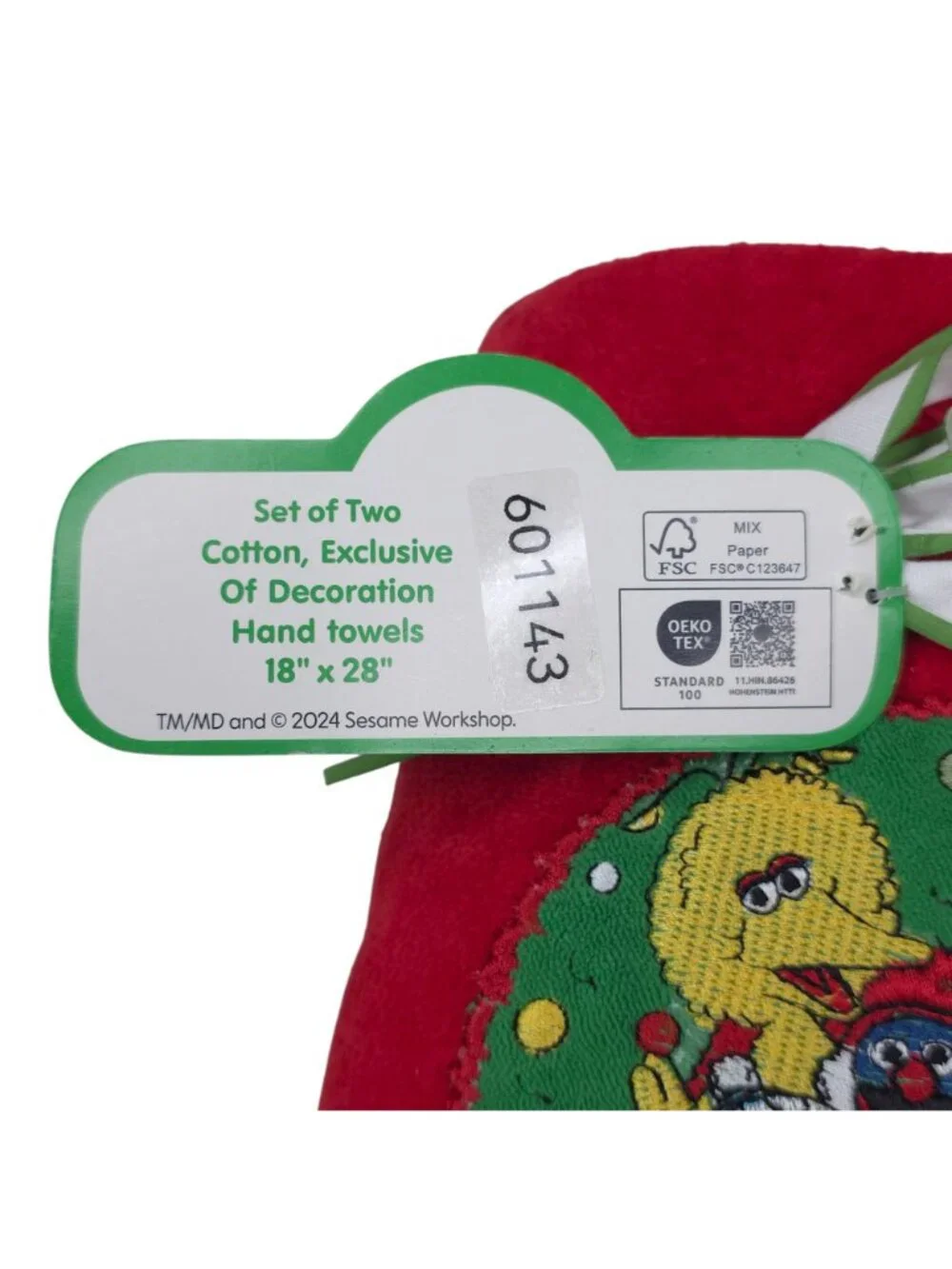 Sesame Street Cotton Hand Towels Set Of 2 Holiday Decoration 18